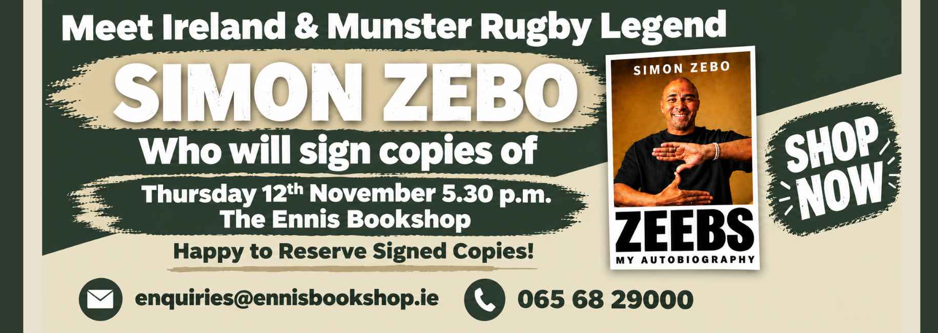 Simon Zebo Book Signing